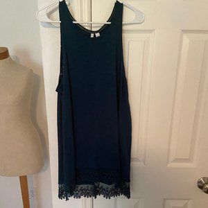 LC Lauren Conrad turquoise tank with lace trim